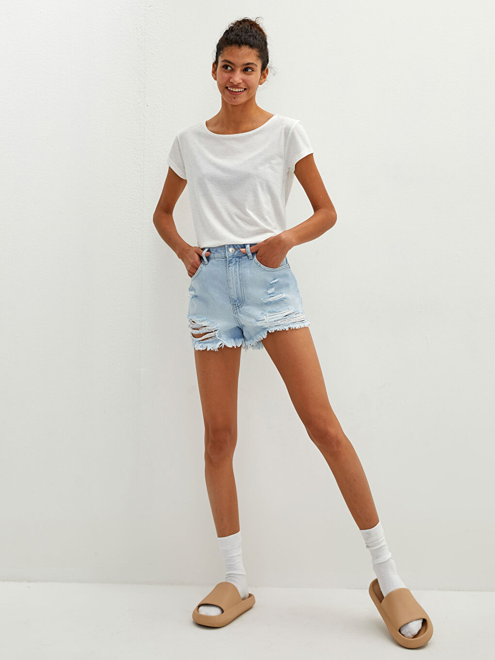 Crew Neck Short Sleeve Women's T-Shirt-3