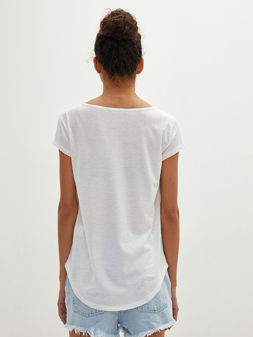 Crew Neck Short Sleeve Women's T-Shirt-4