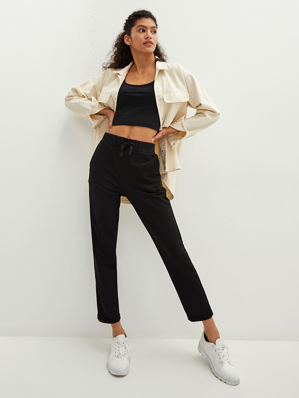 LCW Vision Elastic Waist Regular Pocket Detailed Women's Sweatpants -W17322Z8-CVL