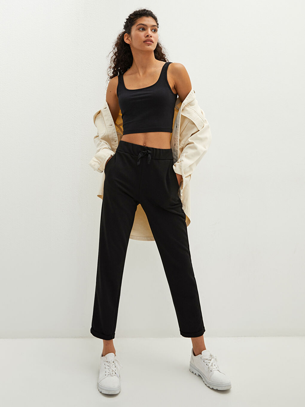 LCW Vision Elastic Waist Regular Pocket Detailed Women's Sweatpants -W17322Z8-CVL