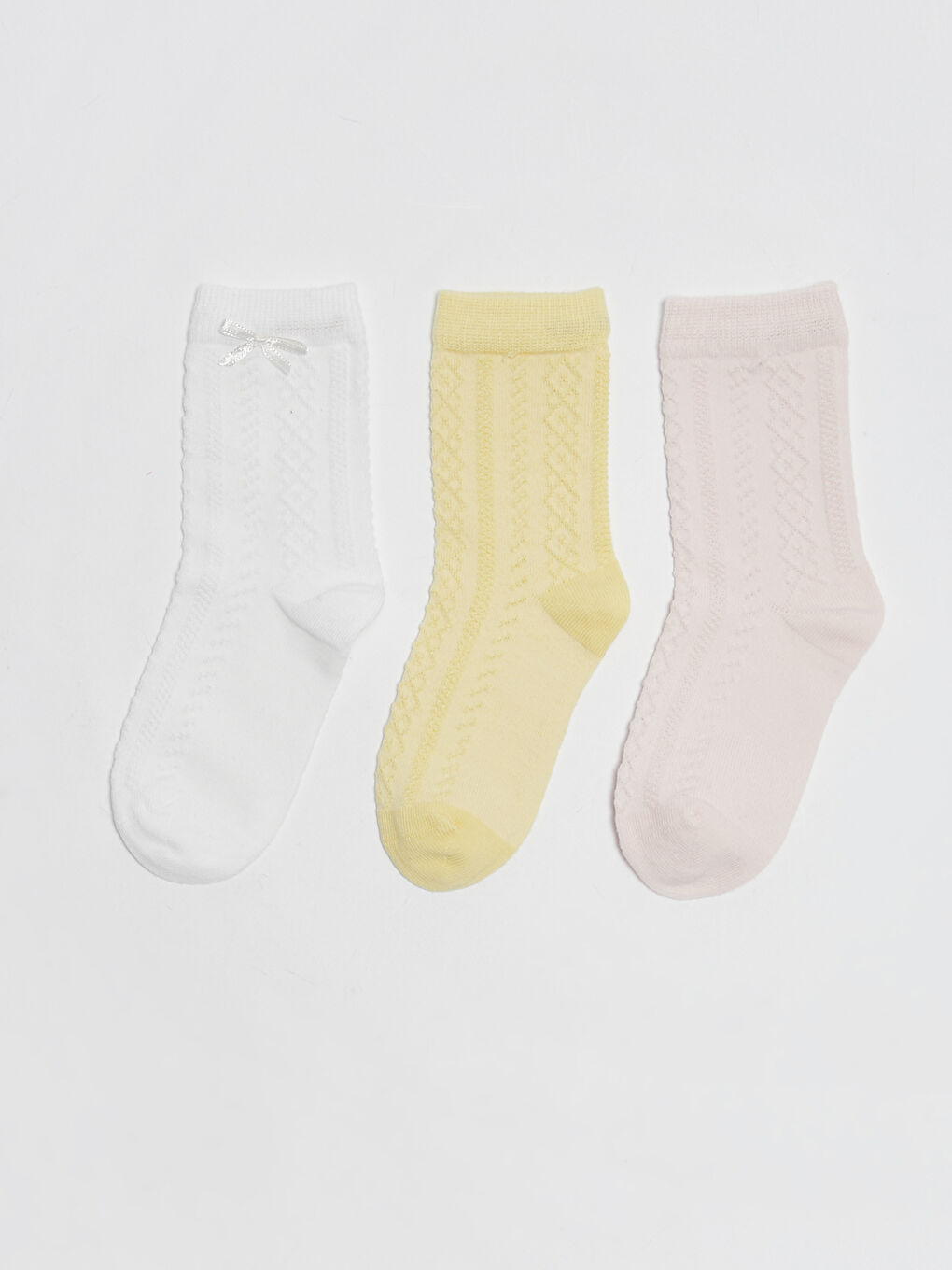 Self-Patterned Baby Girl Socks 3 Pieces-1