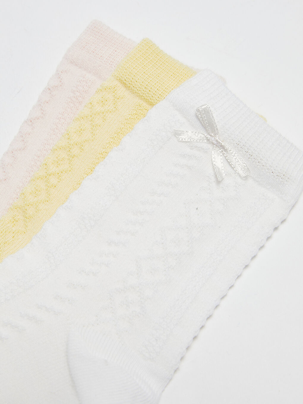 Self-Patterned Baby Girl Socks 3 Pieces-2