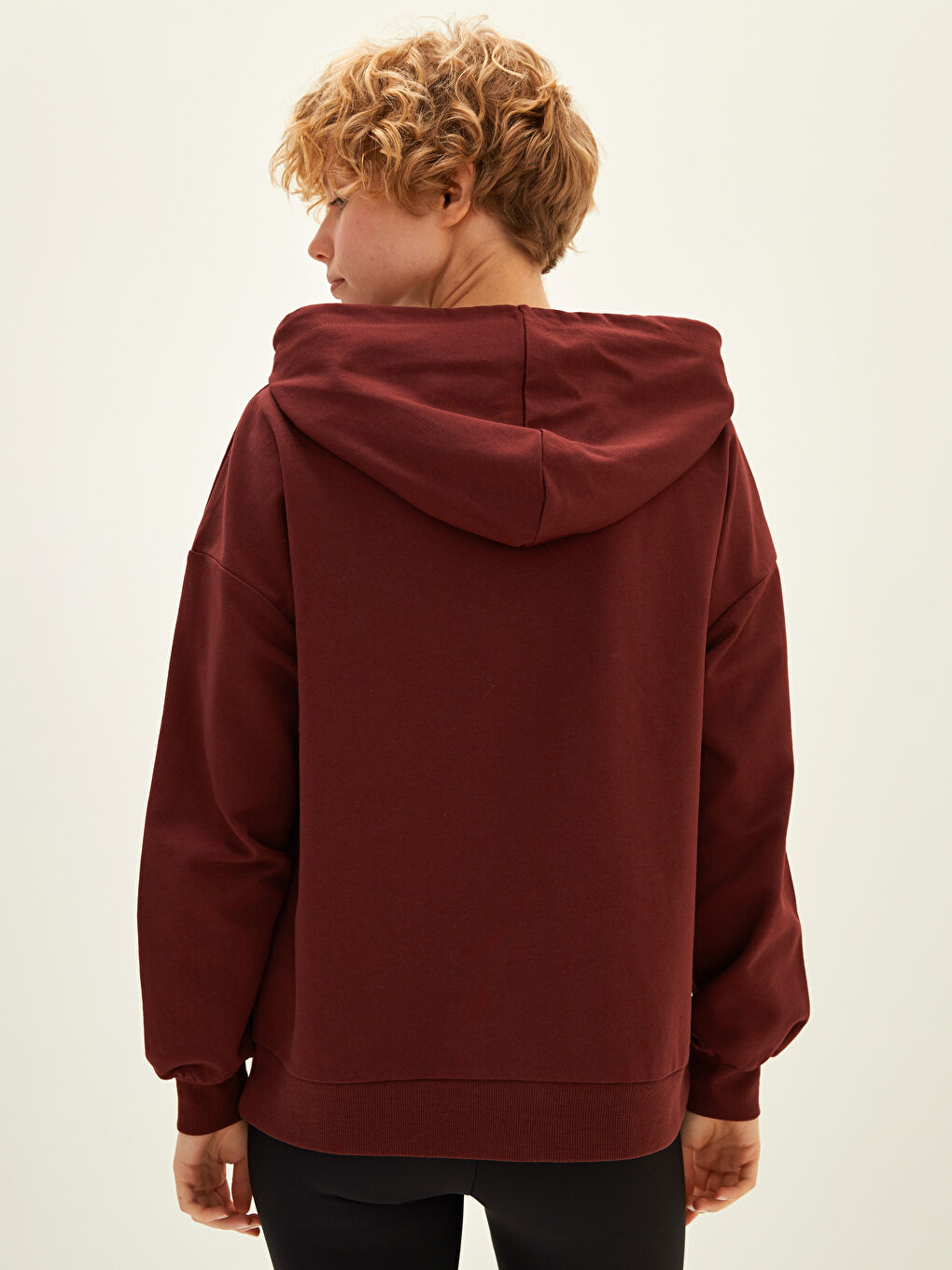 Hooded Collar Regular Long Sleeve Pocket Detailed Women's Sweatshirt-4