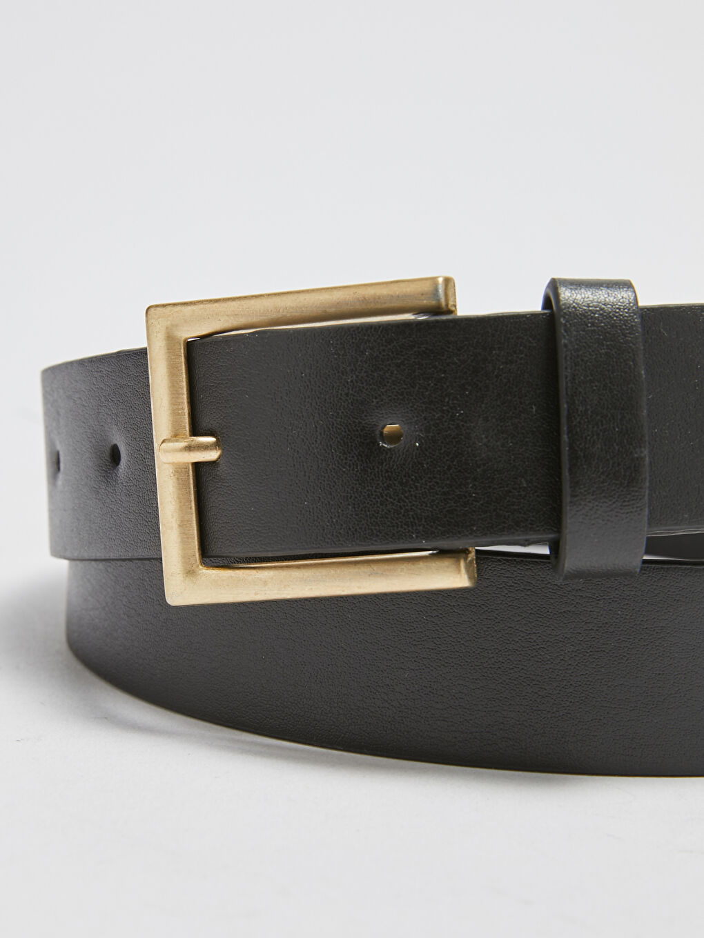 Siyah Deri Görünümlü Kadın Kemer-1