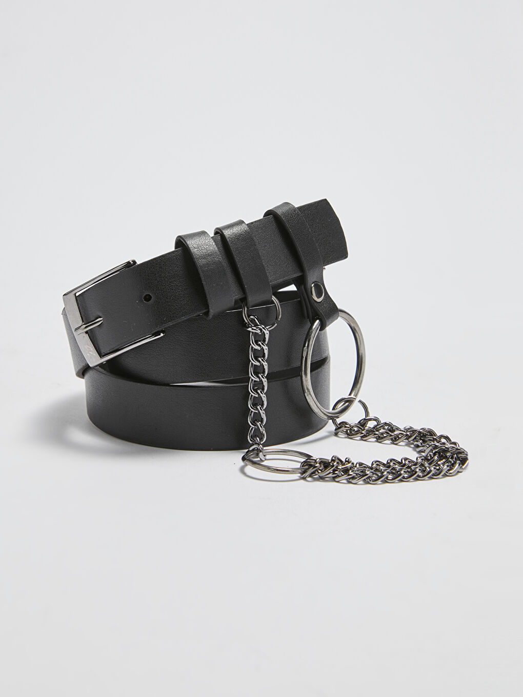 LCW ACCESSORIES Leather-Look Chain Detailed Women's Belt -W17336Z8-HUC
