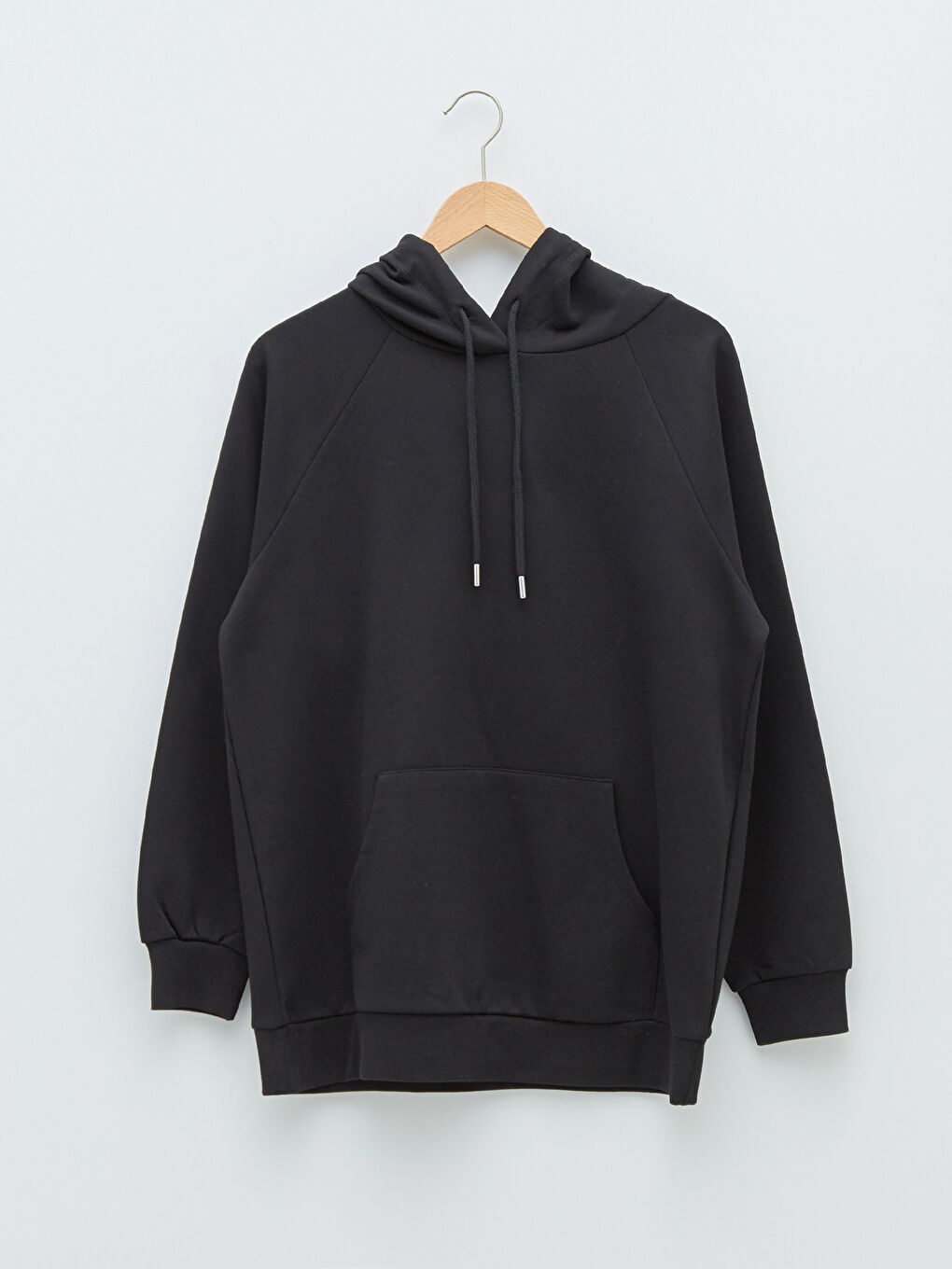 Siyah Kadın Kalın Hoodie-5
