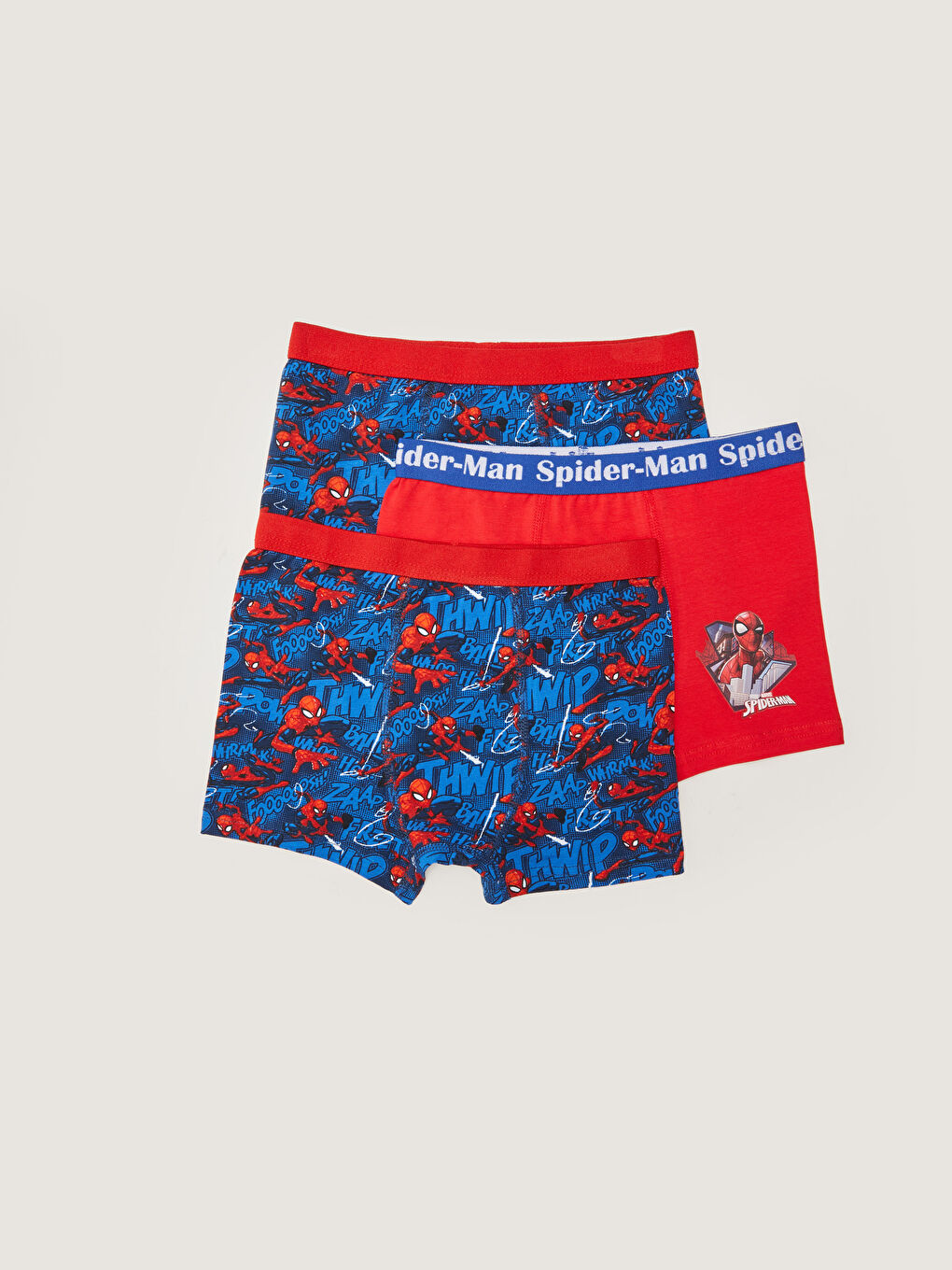 LCW Kids Elastic Waist Spiderman Printed Cotton Boy Boxer 3-pack -W17382Z4-LSJ