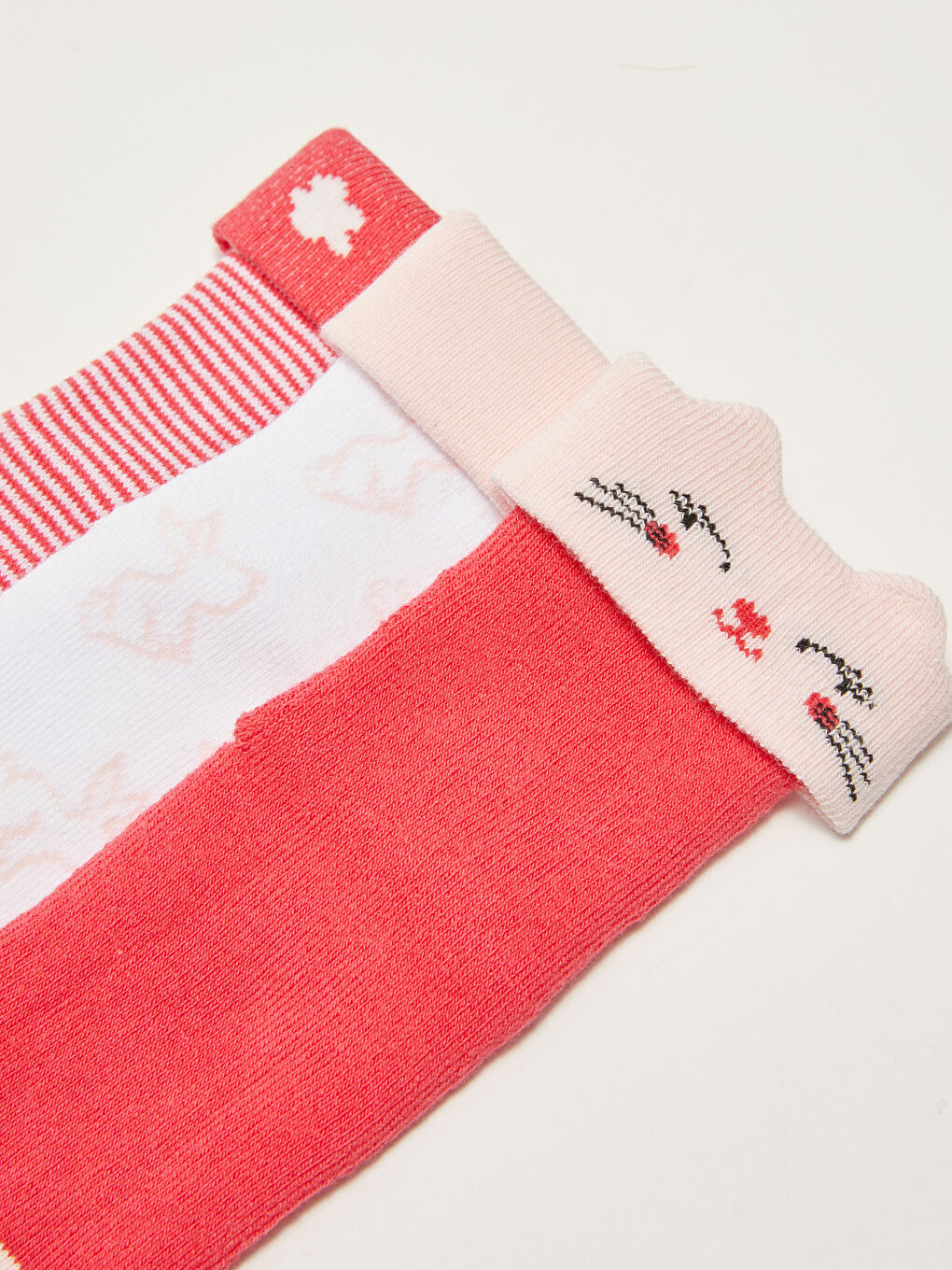 LCW baby Gemusterte Baby Mädchen Frottee Knöchelsocken 3er-Pack -W17392Z1-PBN