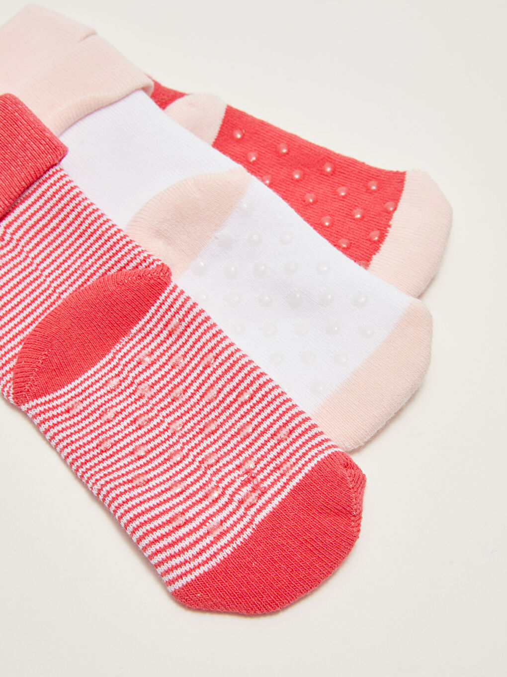 LCW baby Gemusterte Baby Mädchen Frottee Knöchelsocken 3er-Pack -W17392Z1-PBN