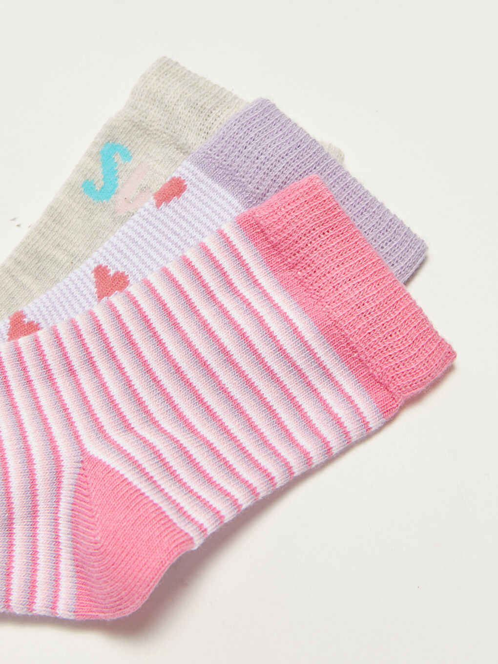 Узорчатые носки до щиколотки для малышек девочек, комплект из 3-х штук-2