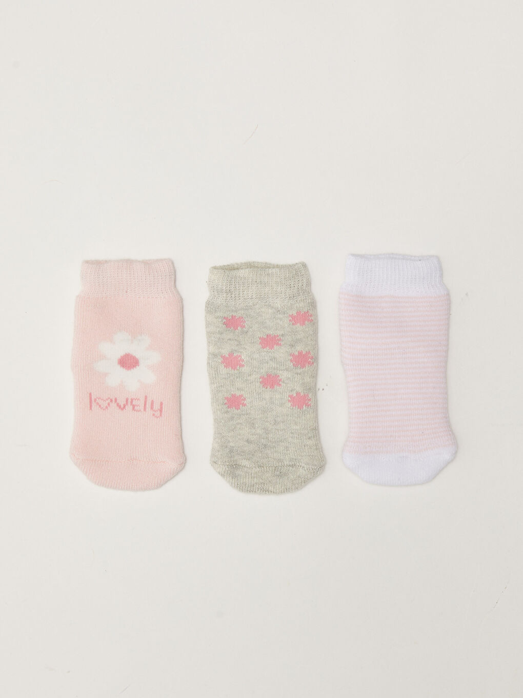 LCW baby Patterned Baby Girl Towel Socket Socks 3-Pack -W17395Z1-FXB