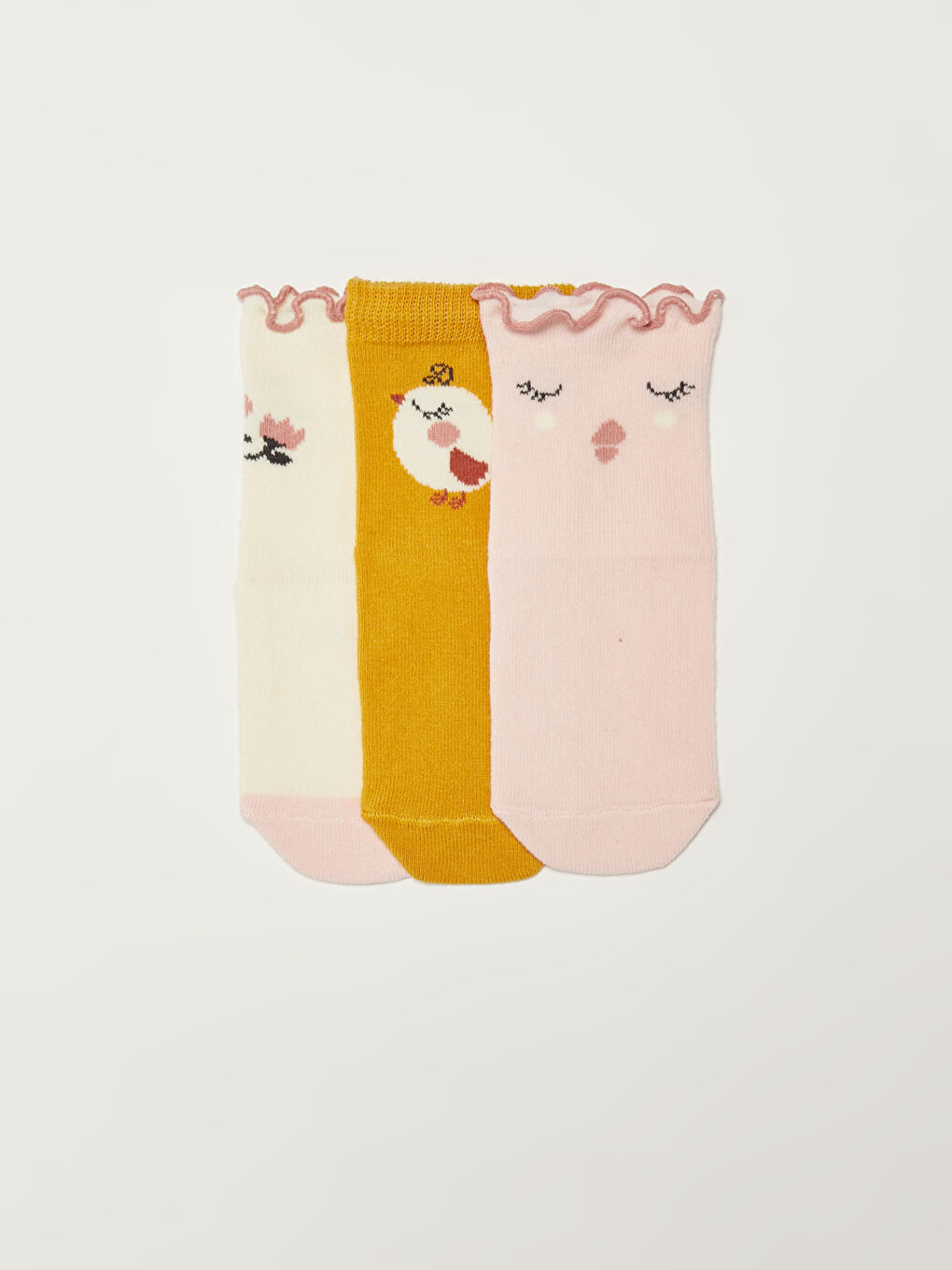 Принтті сәби қыздарға арналған тобық шұлықтары 3 данадан тұратын