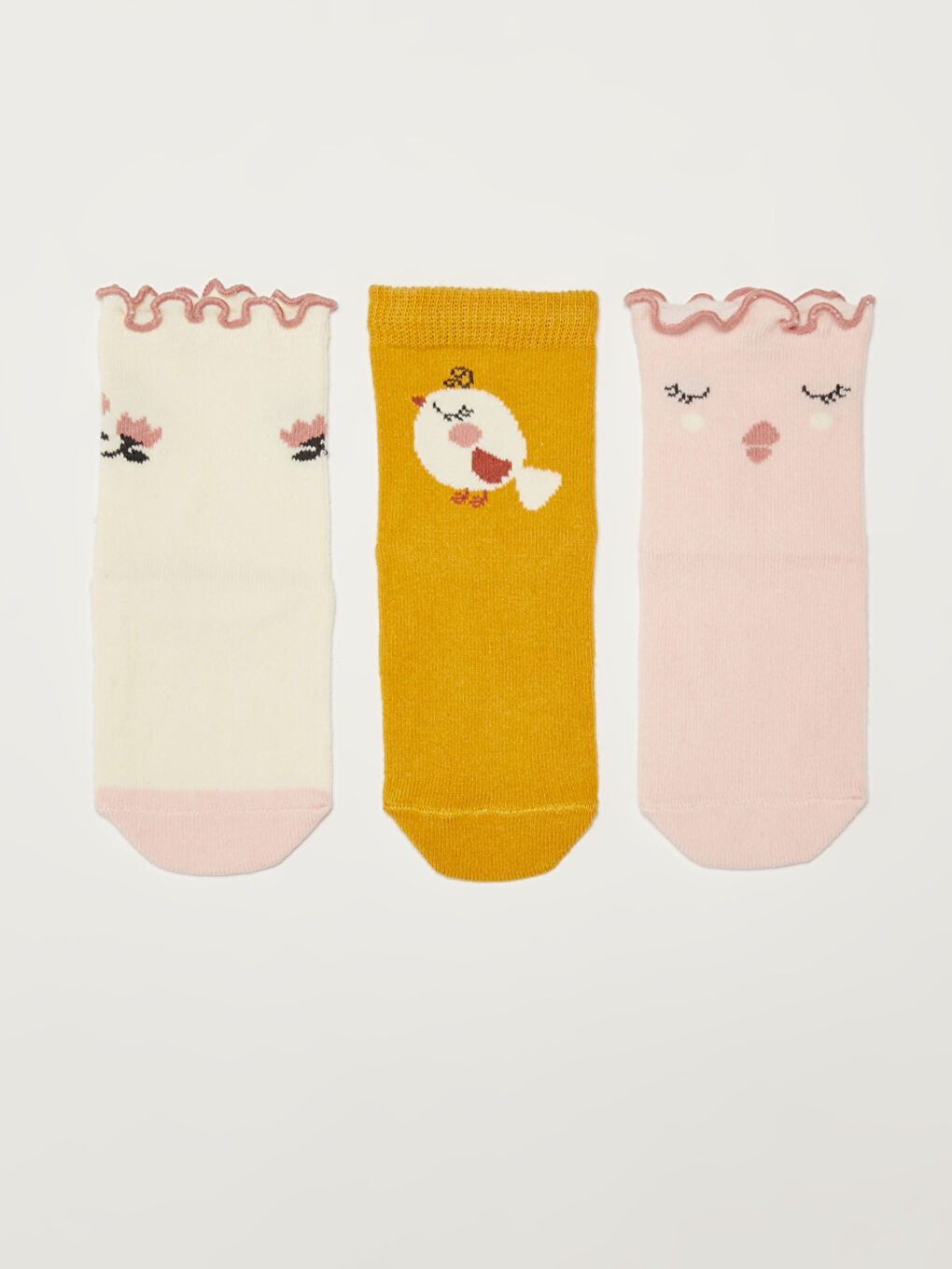 Принтті сәби қыздарға арналған тобық шұлықтары 3 данадан тұратын-1