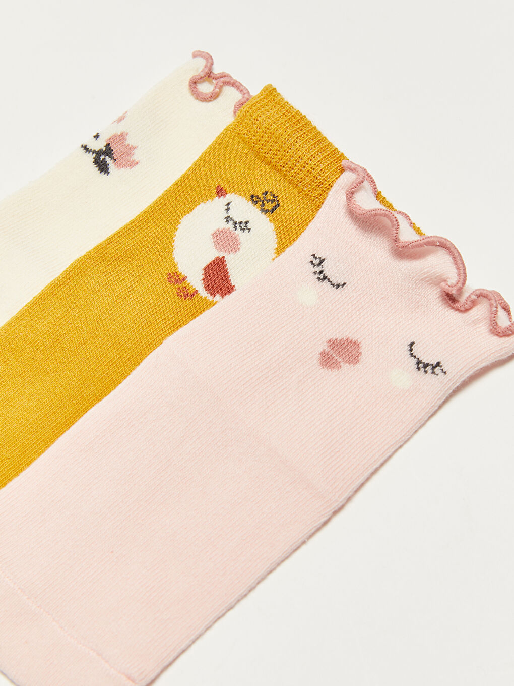 Принтті сәби қыздарға арналған тобық шұлықтары 3 данадан тұратын-2