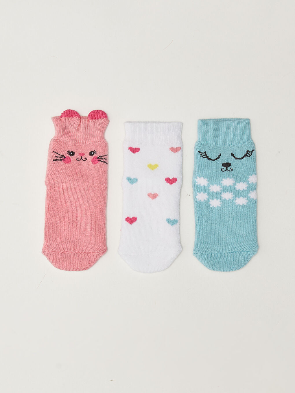 Узорчатые носки-полотенца для малышек девочек до щиколотки, комплект из 3-х штук-1
