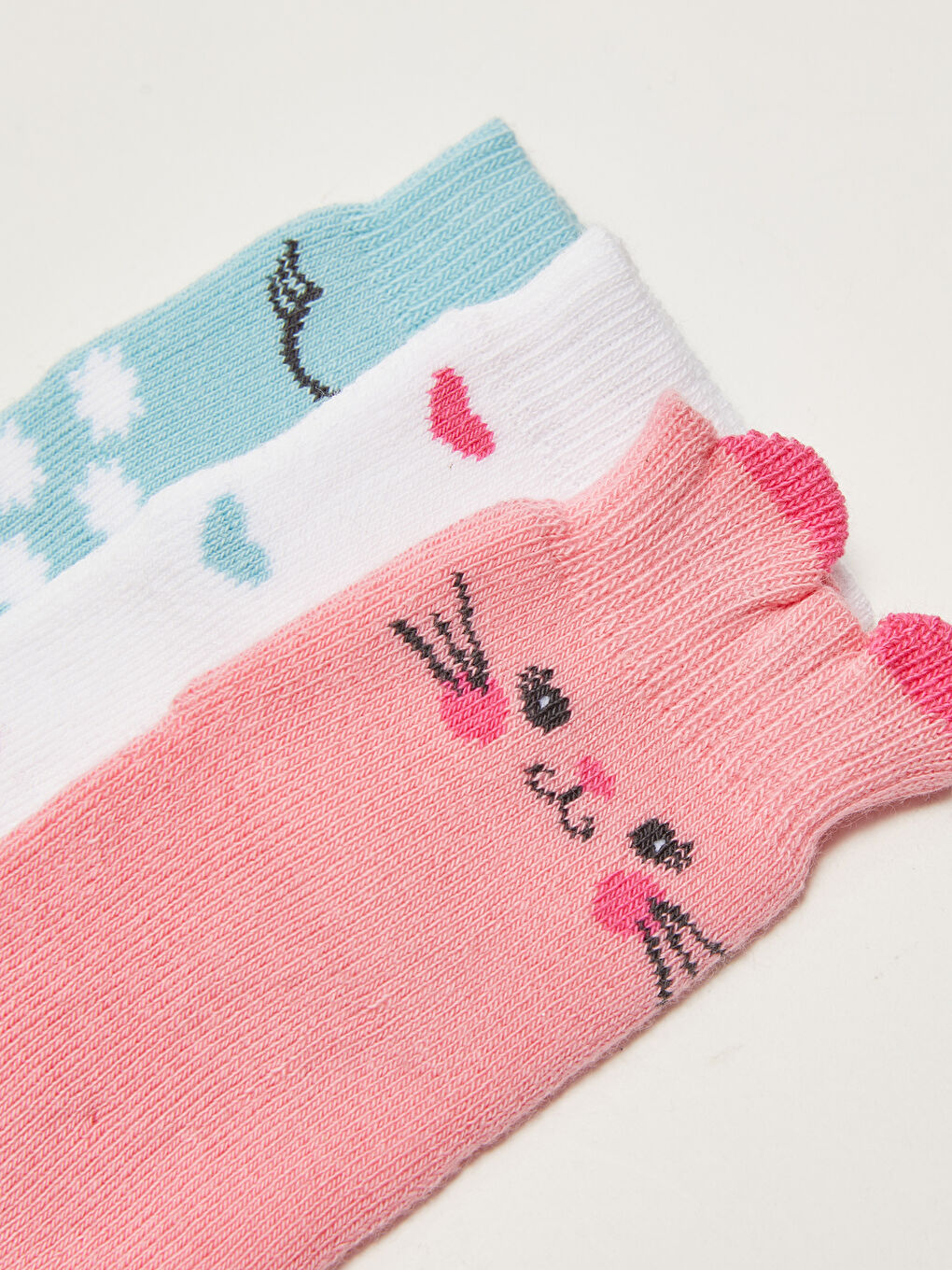 Узорчатые носки-полотенца для малышек девочек до щиколотки, комплект из 3-х штук-2