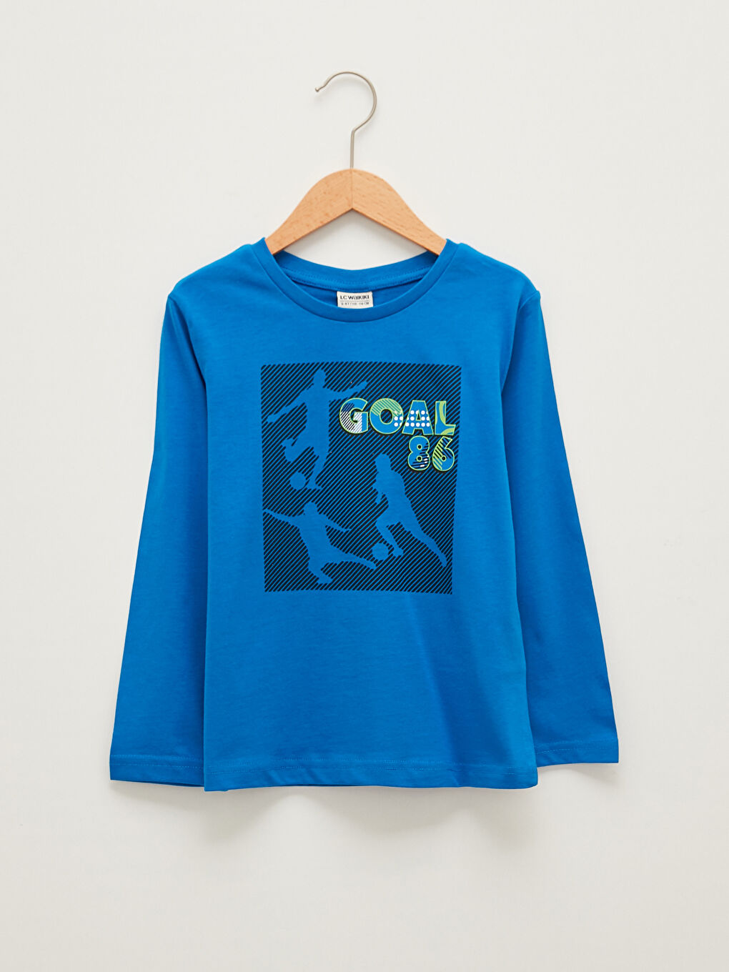 Crew Neck Printed Long Sleeve Cotton Boy T-shirt