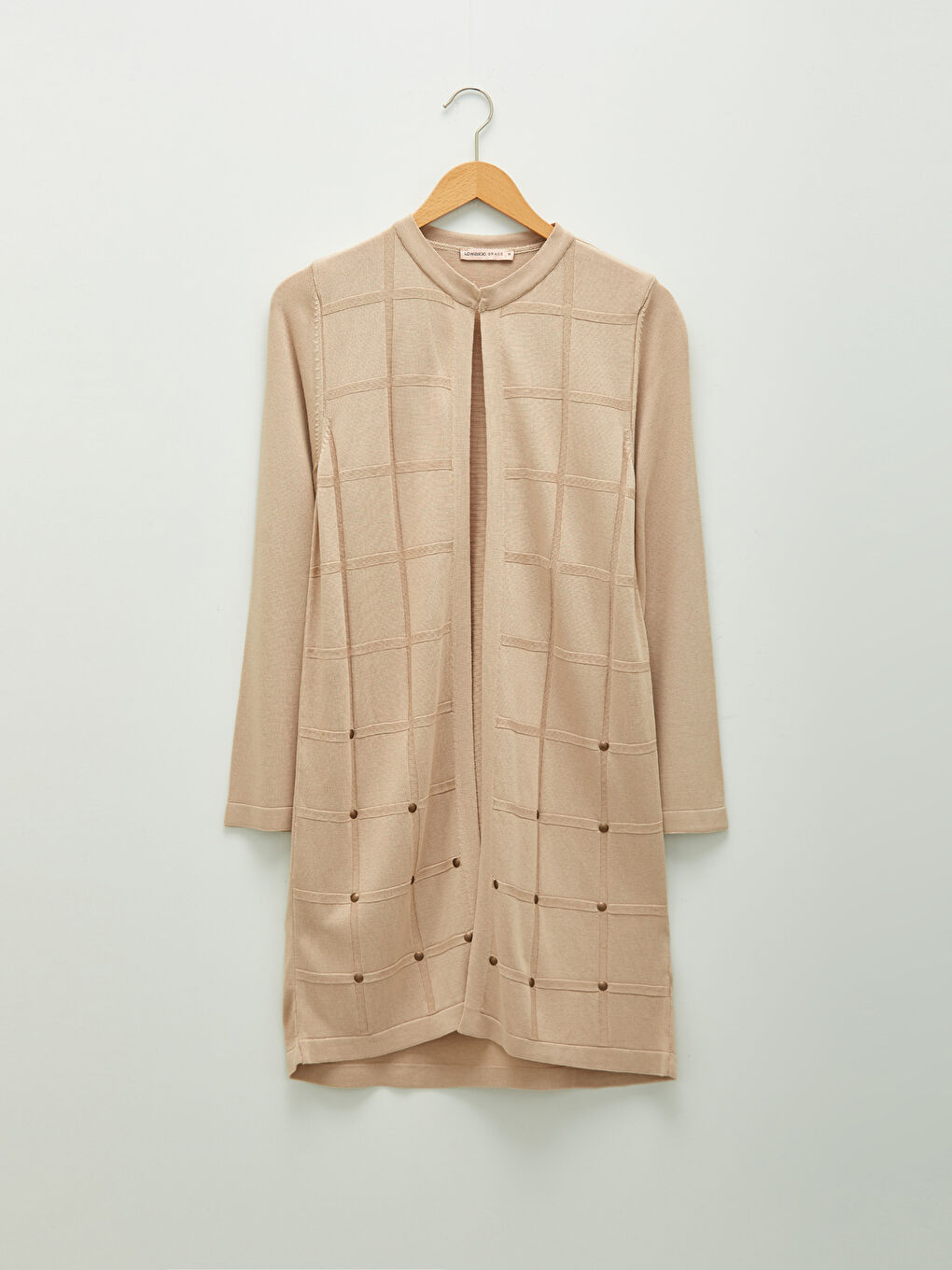 Bisiklet Yaka Desenli Uzun Kollu Kadın Triko Hırka-5