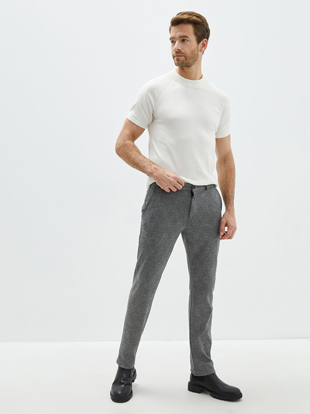 Gri Slim Fit Erkek Pantolon-1