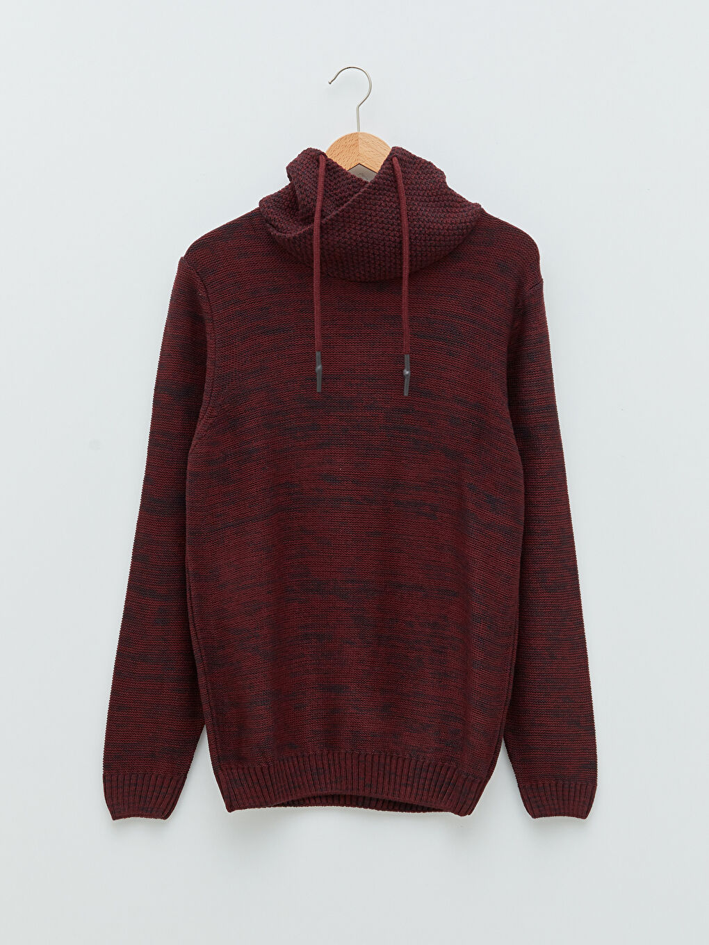 Funnel Hoodie Long Sleeve Men's Tricot Sweater-5