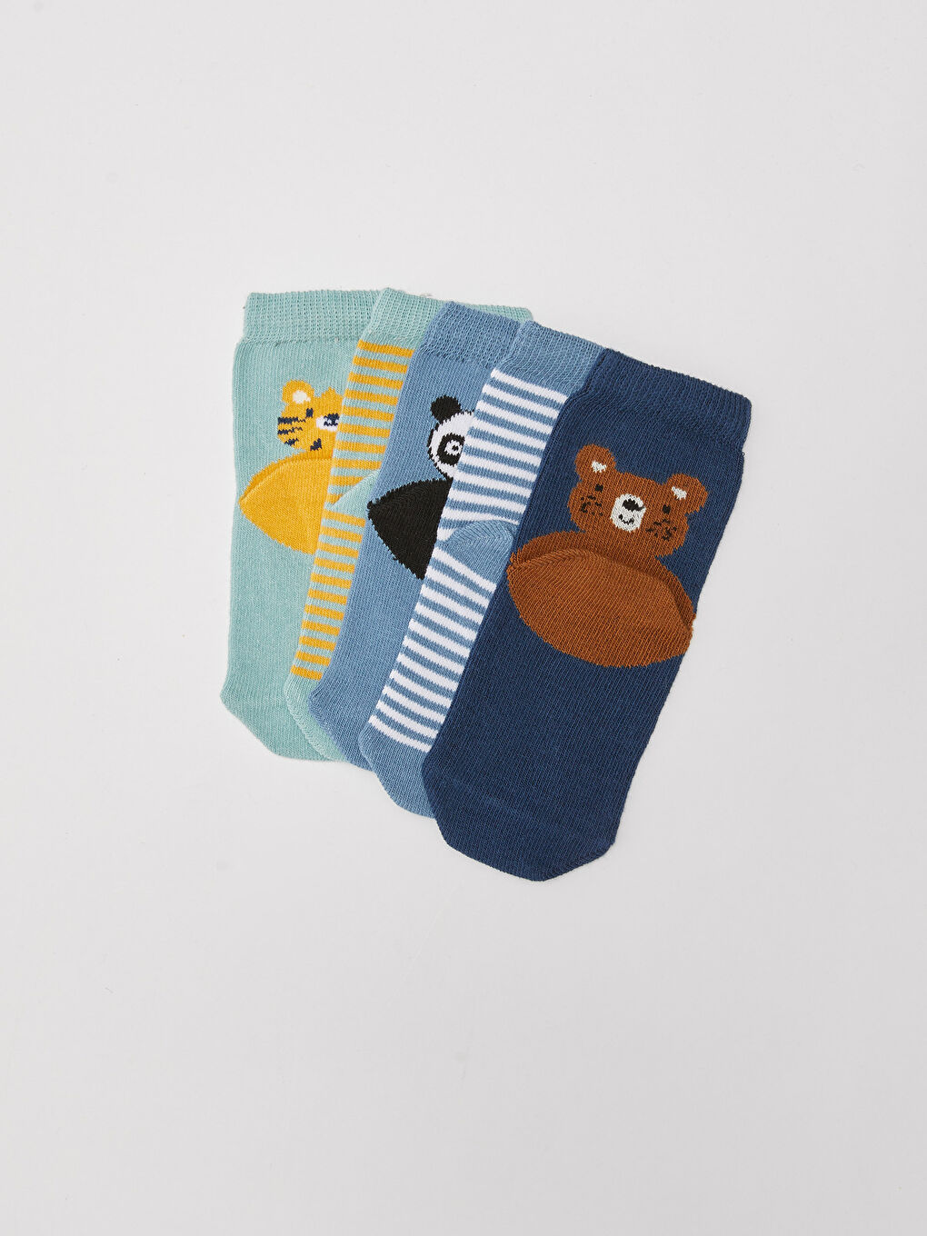 LCW baby Striped Baby Boys' Ankle Socks 5 Pack -W17454Z1-U1H