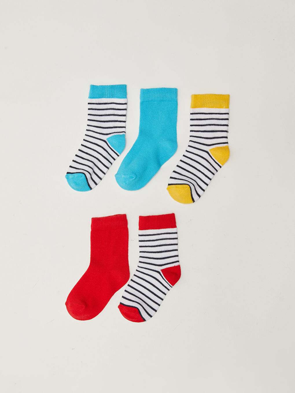 Полосатые носки до щиколотки для малышей мальчиков, комплект из 5 штук-1