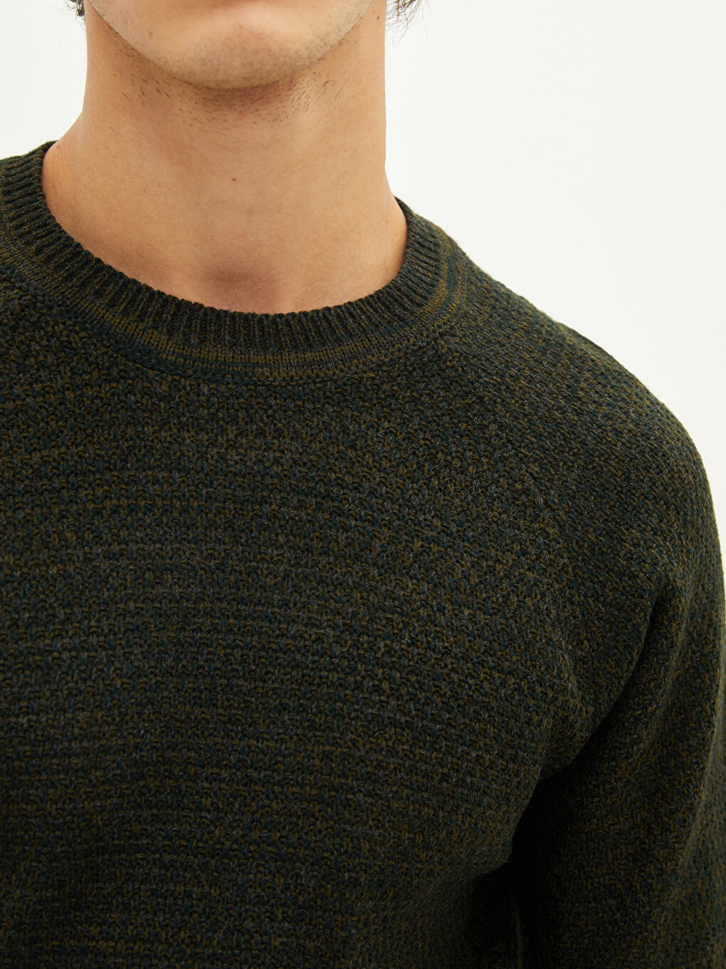 rew Neck Long Sleeve Thick Men's Knitwear Sweater-4