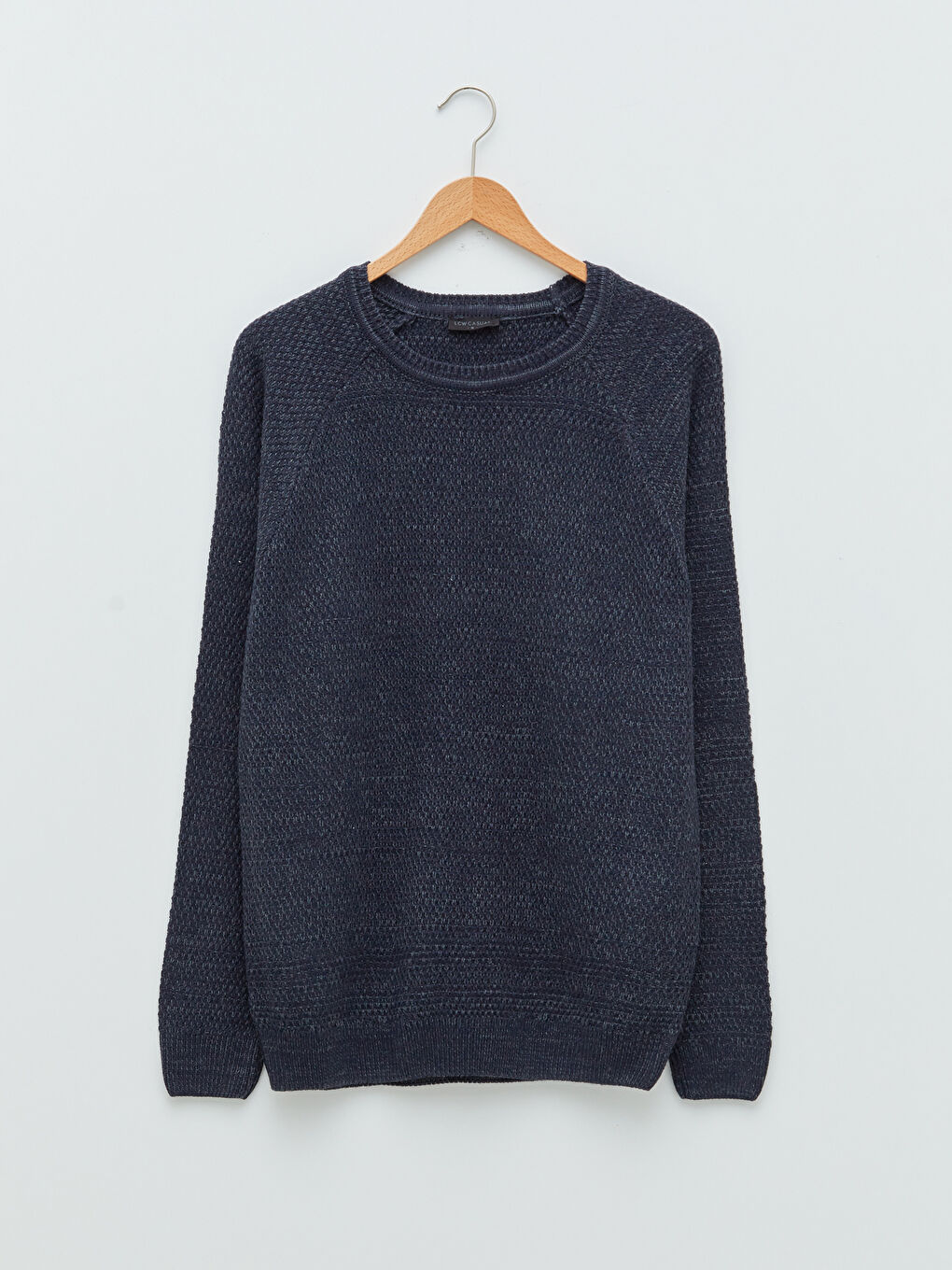 Светр з круглим вирізом горловини, довгим рукавом, товстий, для чоловіків, трикотажний-5