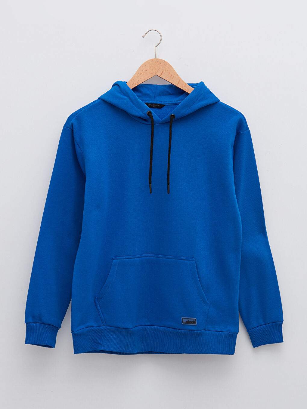 Mavi Uzun Kollu Erkek Kalın Hoodie-5
