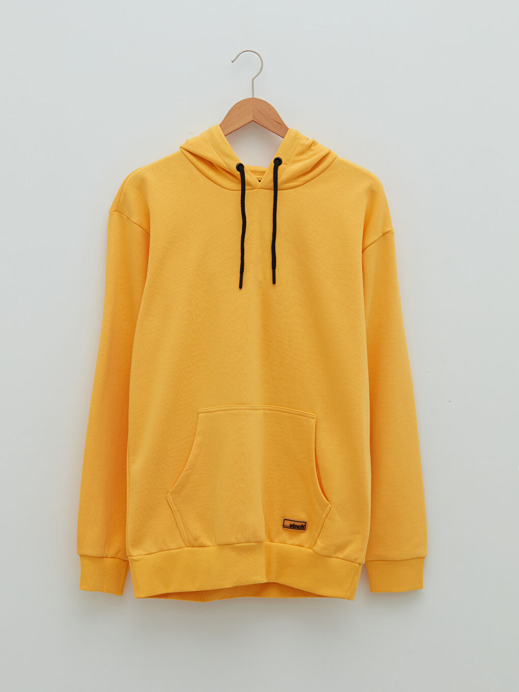 Turuncu Uzun Kollu Erkek Kalın Hoodie-6