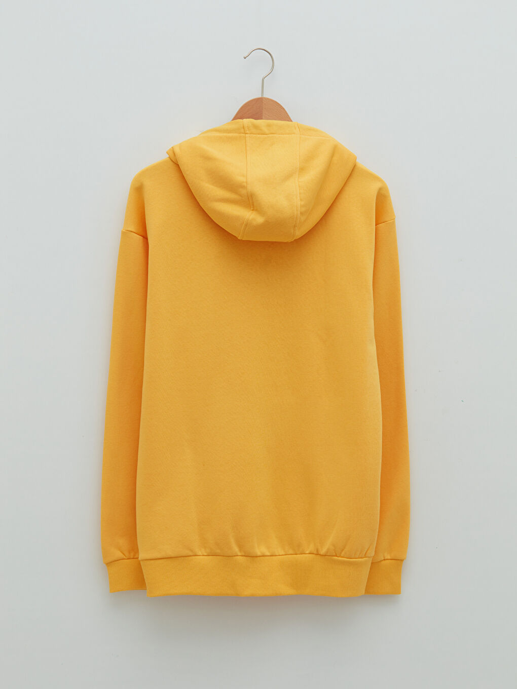 Turuncu Uzun Kollu Erkek Kalın Hoodie-7