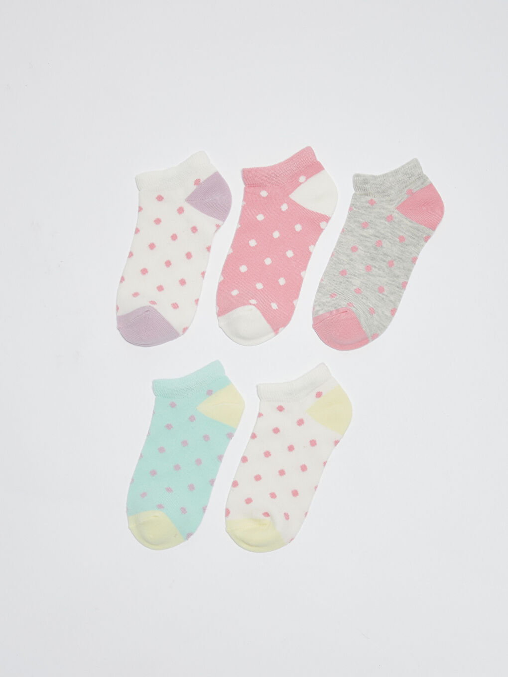 Короткие носки в горошек для девочек, комплект из 5 штук-1