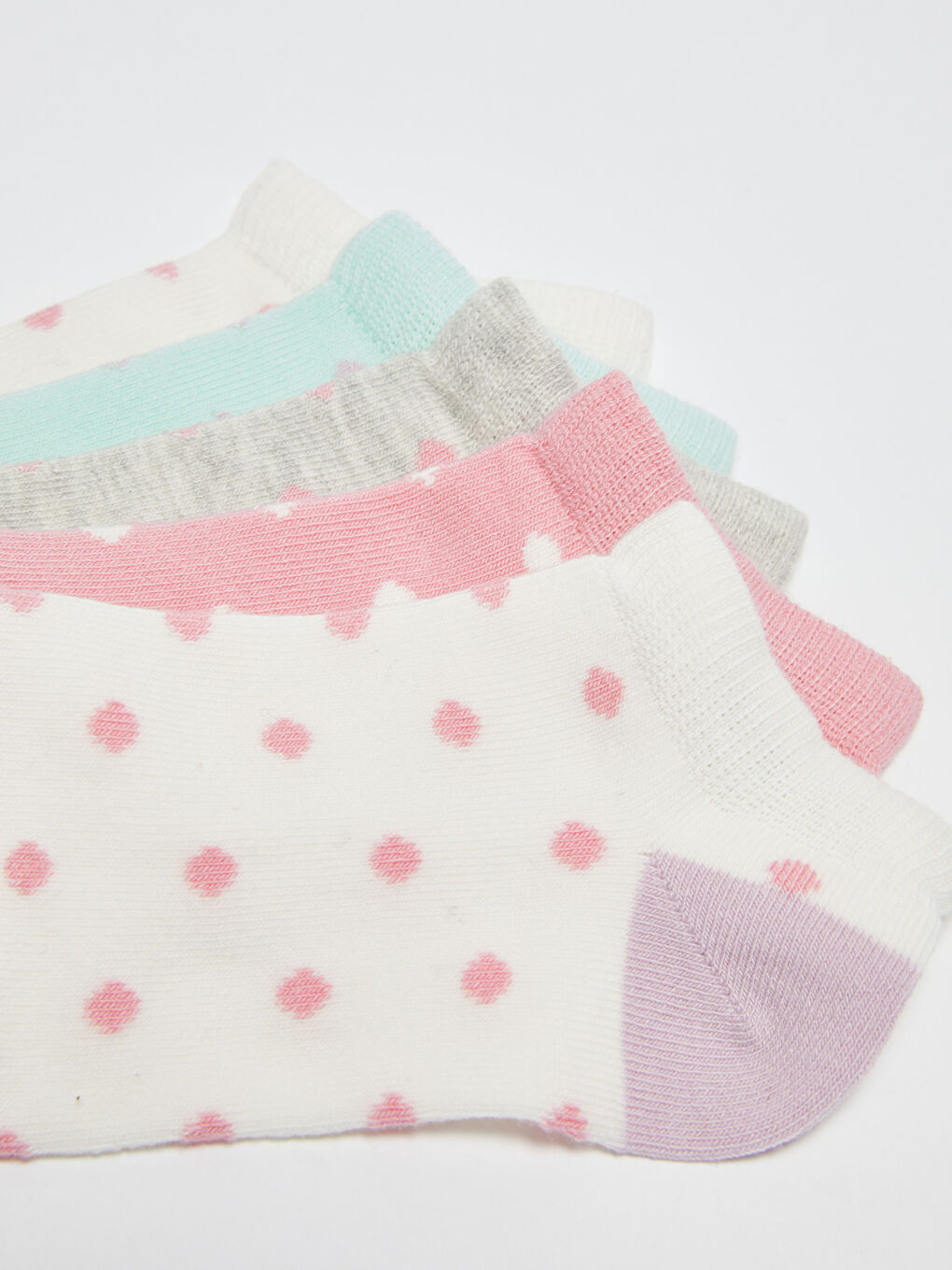 Короткие носки в горошек для девочек, комплект из 5 штук-2