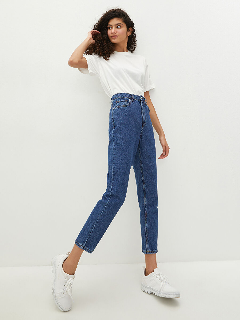 LCW Jeans Jean en Denim Rodeo Taille Haute Coupe Maman Détail Poches pour Femmes -W17550Z8-507