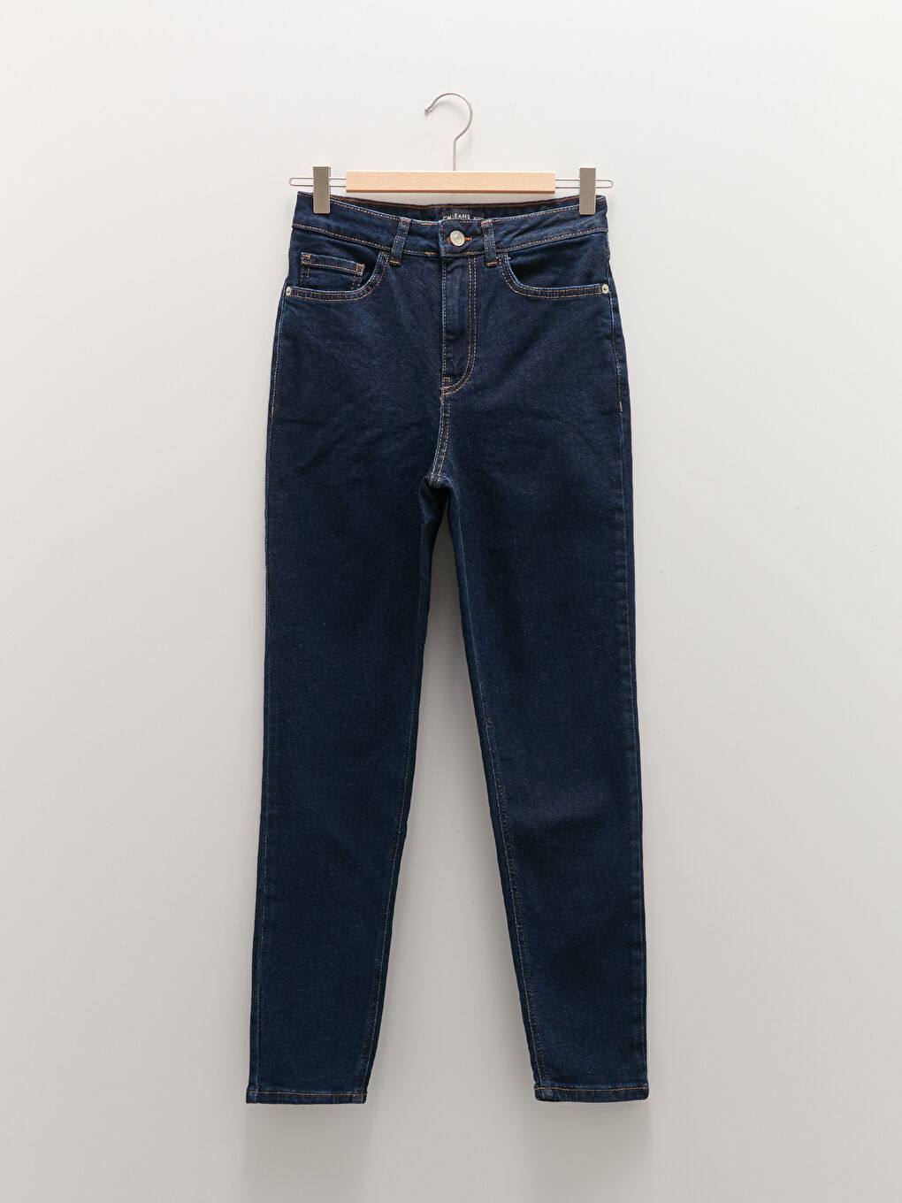 High Waisted Slim Fit Regular Pocket Detailed Women's Rodeo Denim Trousers-5