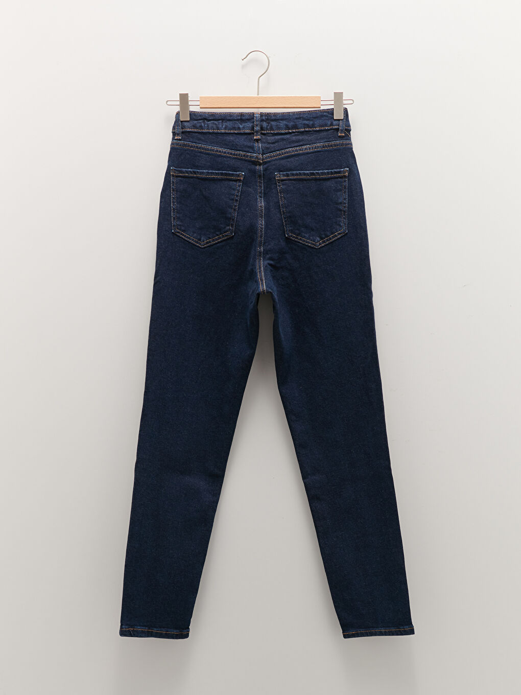 High Waisted Slim Fit Regular Pocket Detailed Women's Rodeo Denim Trousers-6