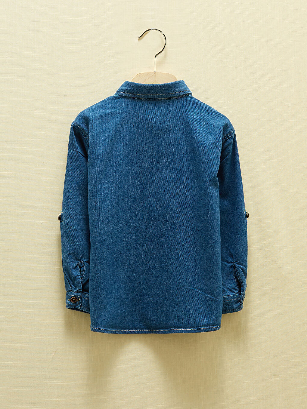 Long Sleeve Basic Baby Boys' Denim Shirt-2