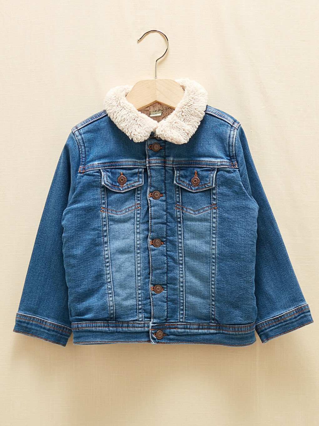 LCW baby Orta İndigo Rodeo Uzun Kollu Basic Erkek Bebek Jean Ceket