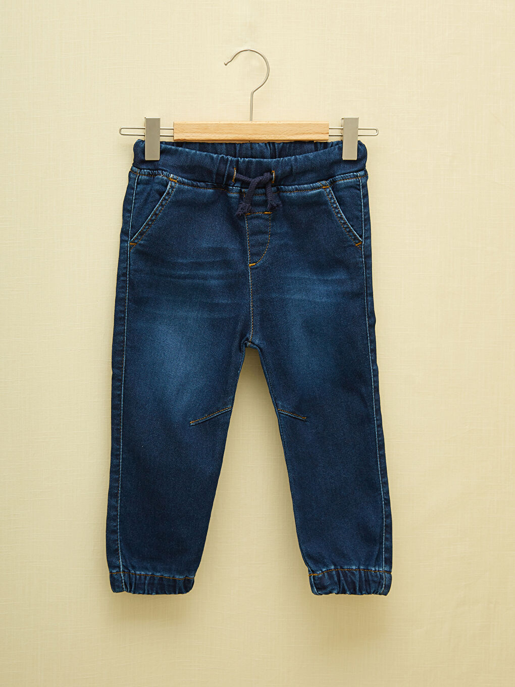 LCW baby İndigo Beli Lastikli Basic Erkek Bebek Jogger Jean Pantolon