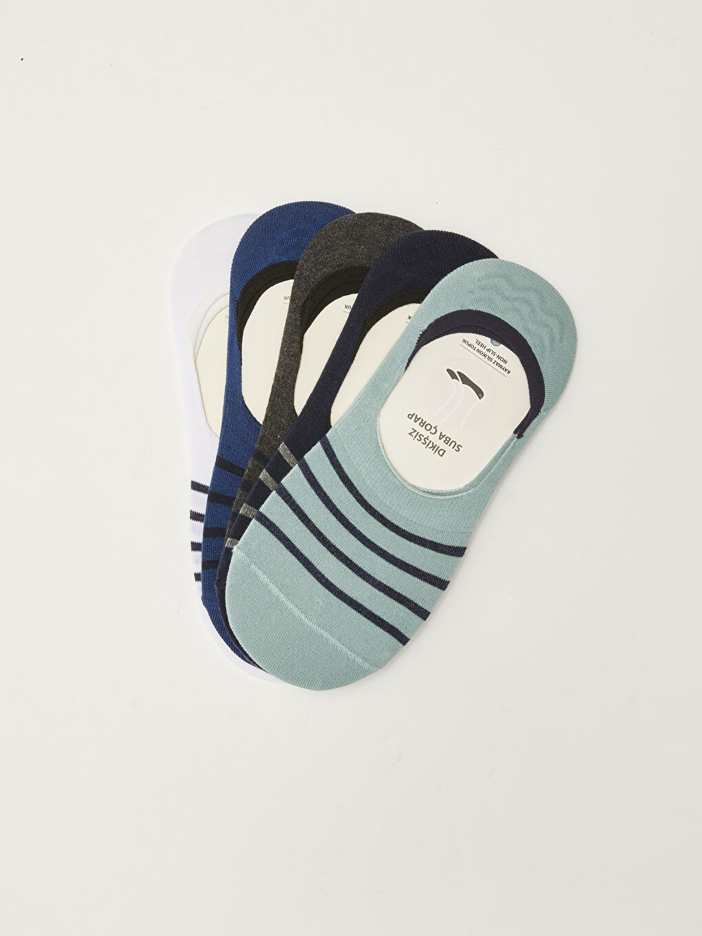 Karışık Çizgili Erkek Babet Çorap 5'li