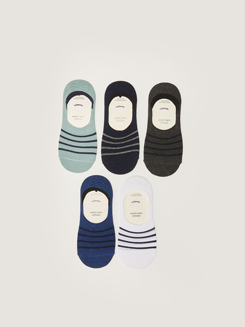 Karışık Çizgili Erkek Babet Çorap 5'li-1
