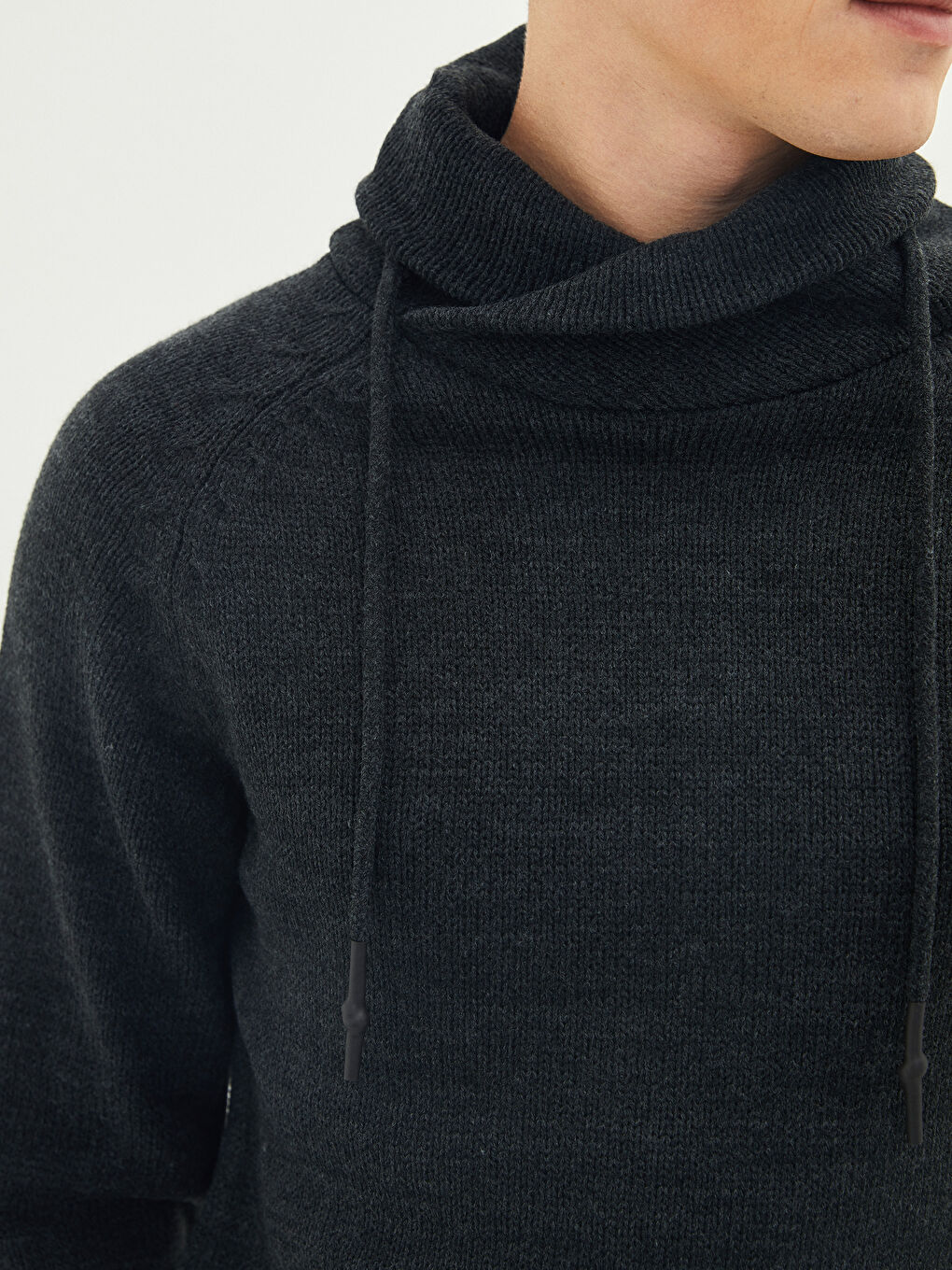 Funnel Hoodie Long Sleeve Men's Tricot Sweater-2