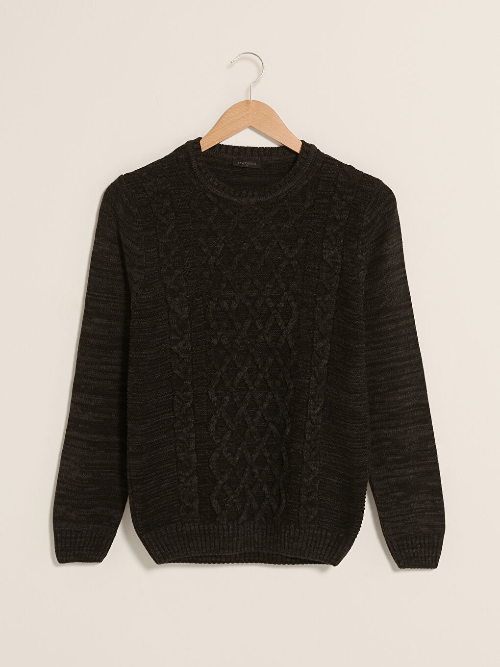 Ерлерге арналған трикотаж ұзын жеңді дөңгелек жағалы жемпір-5