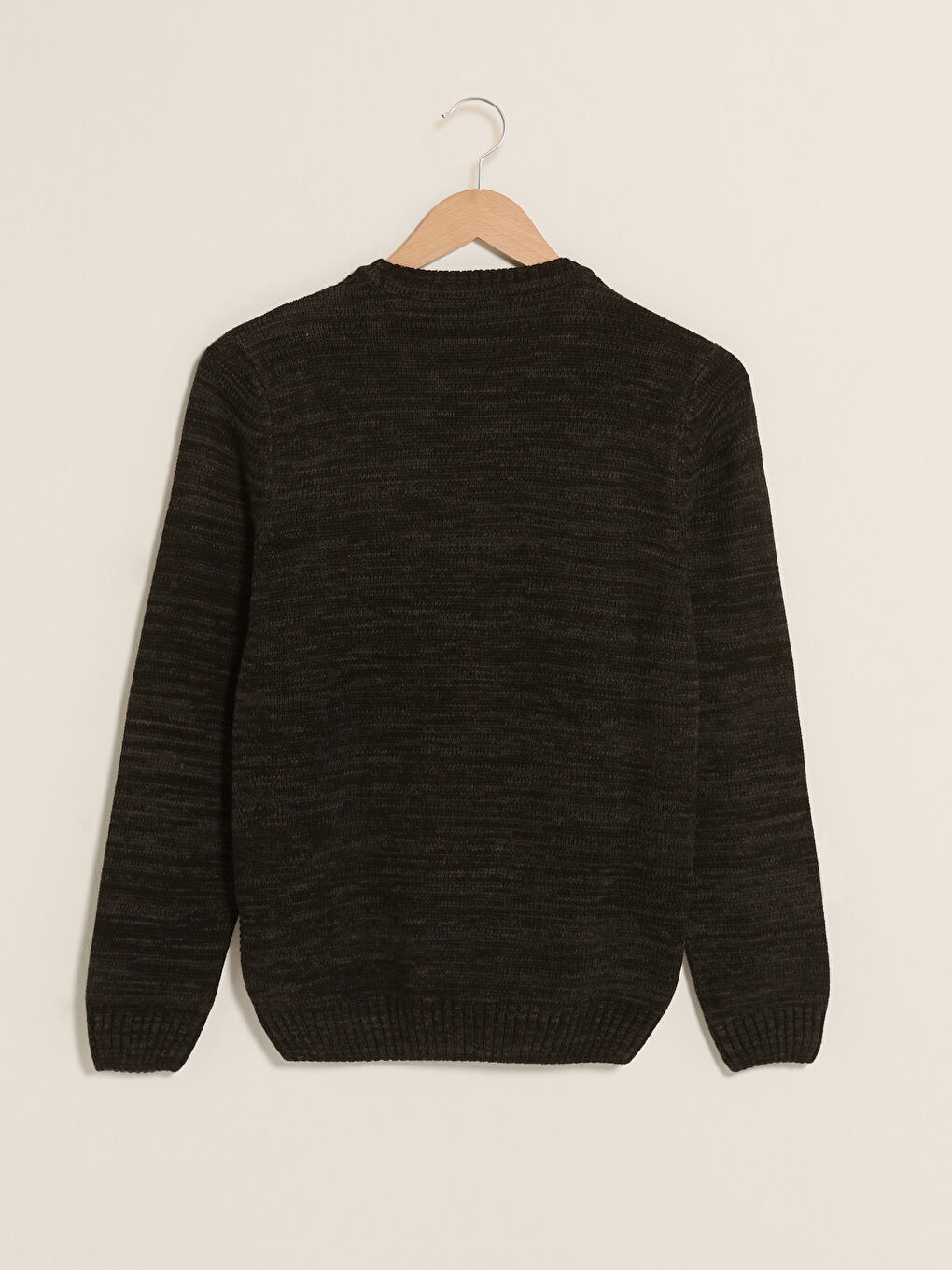 Ерлерге арналған трикотаж ұзын жеңді дөңгелек жағалы жемпір-6