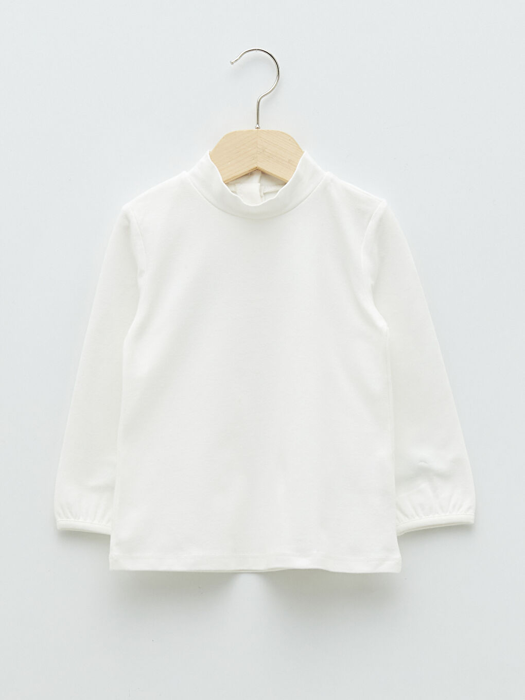 Half Turtleneck Basic Long Sleeve Baby Girl T-Shirt