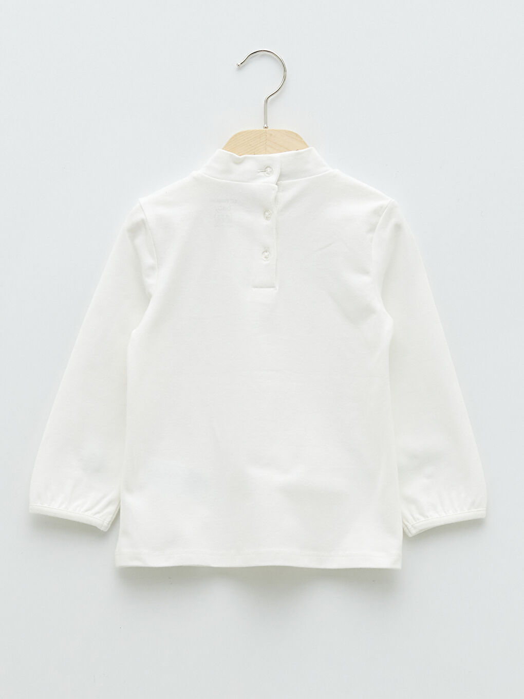 Half Turtleneck Basic Long Sleeve Baby Girl T-Shirt-2