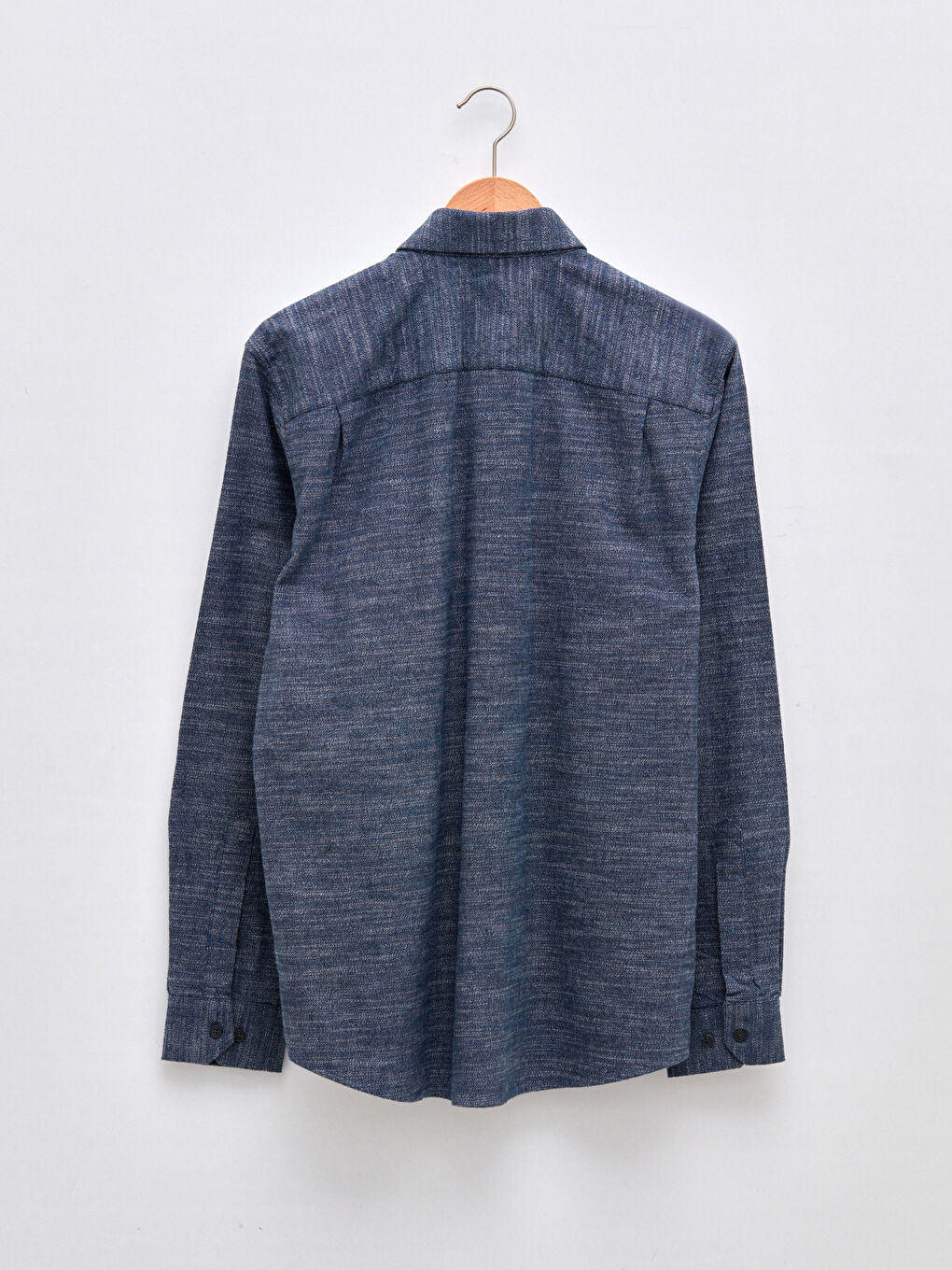 Cămașă pentru Bărbați cu Mânecă Lungă, Material Țesătură Dobby, Croială Regulară-6