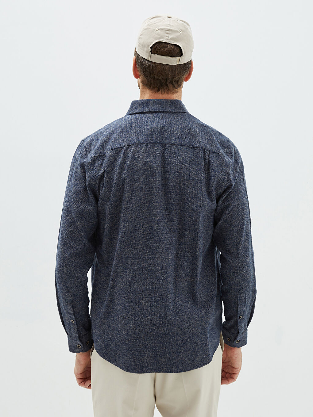 Bej Regular Fit Uzun Kollu Erkek Gömlek-4