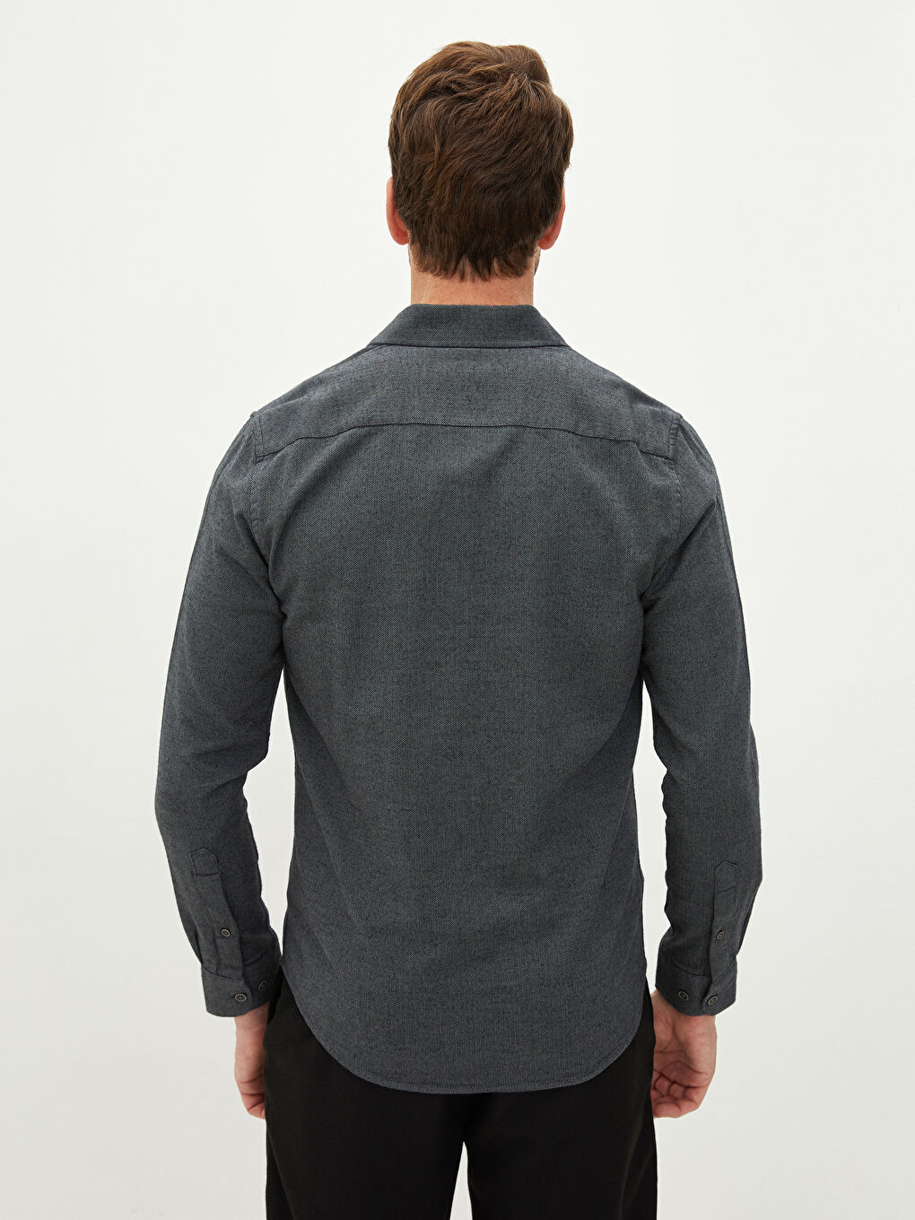 Yeşil Slim Fit Uzun Kollu Erkek Gömlek-4