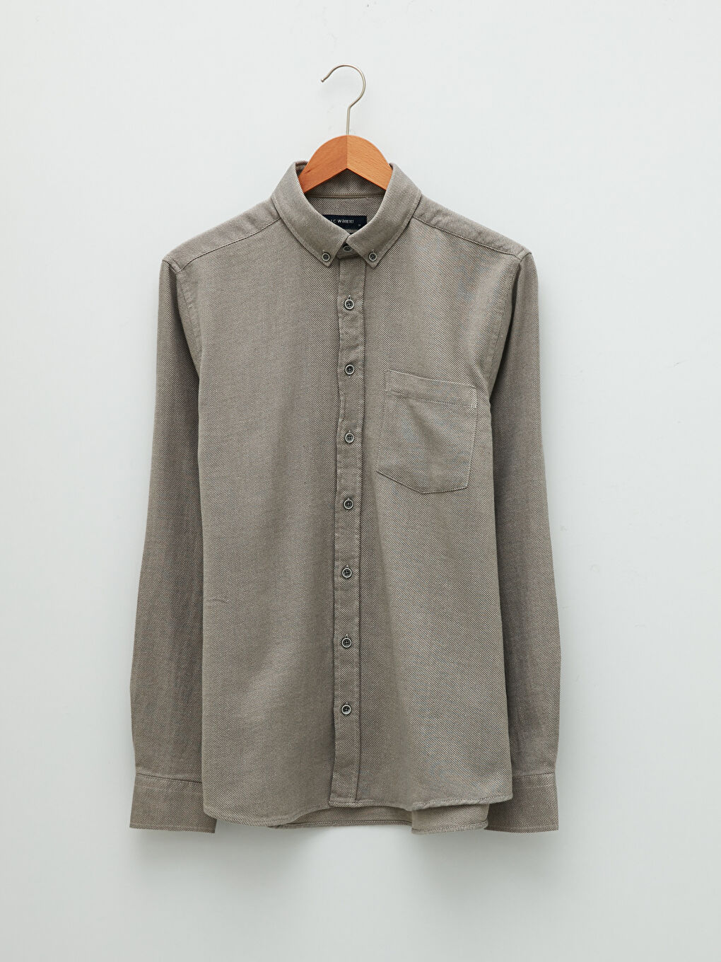 Рубашка Мужская из Габардина с Длинным Рукавом Стандартного Кроя-5